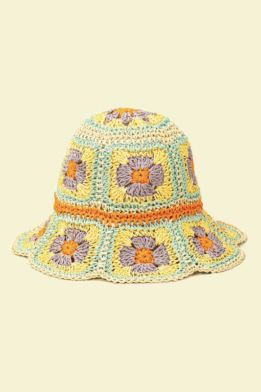 Packable crochet granny square bucket hat king-general-store-5710.myshopify.com