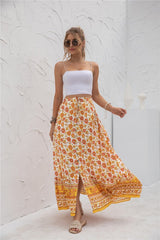 Casual Print Maxi Skirt