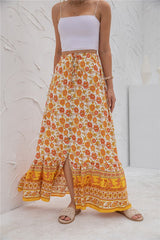 Casual Print Maxi Skirt