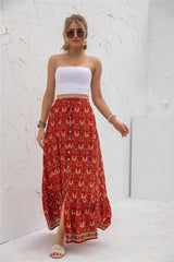 Casual Print Maxi Skirt