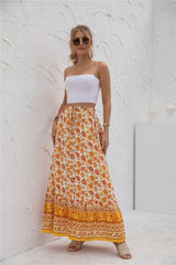 Casual Print Maxi Skirt