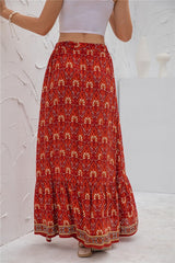 Casual Print Maxi Skirt