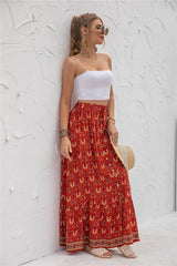 Casual Print Maxi Skirt