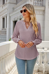 V-Neck Long Sleeve Top