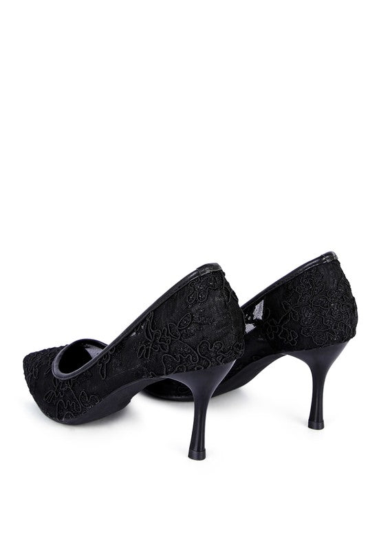 REUNION Lace Stiletto Party Pumps king-general-store-5710.myshopify.com