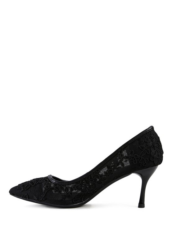 REUNION Lace Stiletto Party Pumps king-general-store-5710.myshopify.com