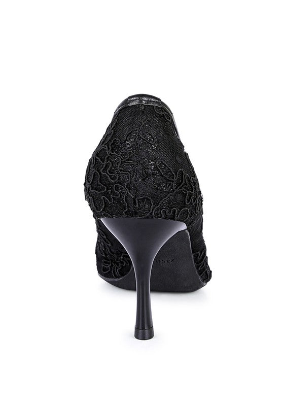 REUNION Lace Stiletto Party Pumps king-general-store-5710.myshopify.com