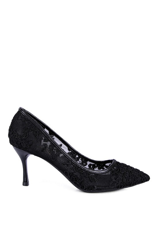 REUNION Lace Stiletto Party Pumps king-general-store-5710.myshopify.com