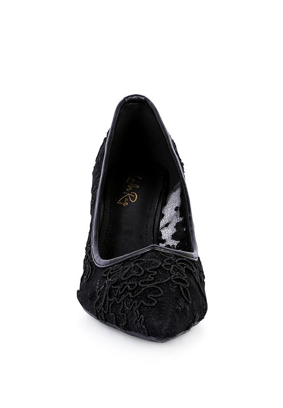 REUNION Lace Stiletto Party Pumps king-general-store-5710.myshopify.com