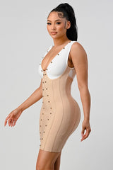 Stunning Beads Contrast Color Sexy Bandage Mini Dress king-general-store-5710.myshopify.com
