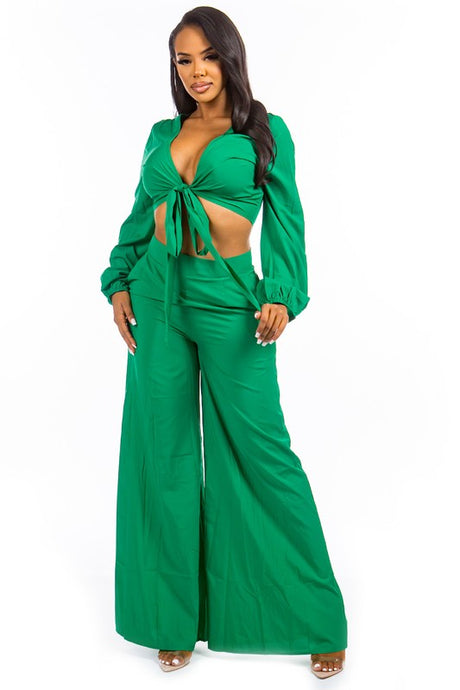 Deep-V Crop Top Pant Set king-general-store-5710.myshopify.com