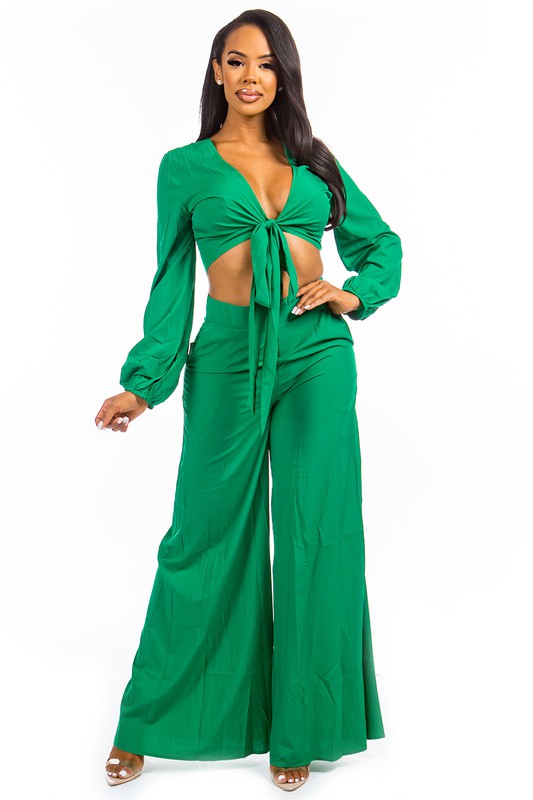 Deep-V Crop Top Pant Set king-general-store-5710.myshopify.com