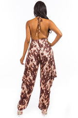 Brown Multi Print Sexy Jumpsuit king-general-store-5710.myshopify.com