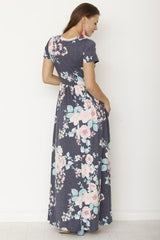 Vintage Floral Maxi Dress With Pockets