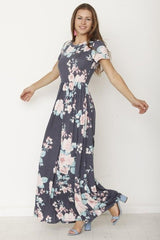 Vintage Floral Maxi Dress With Pockets