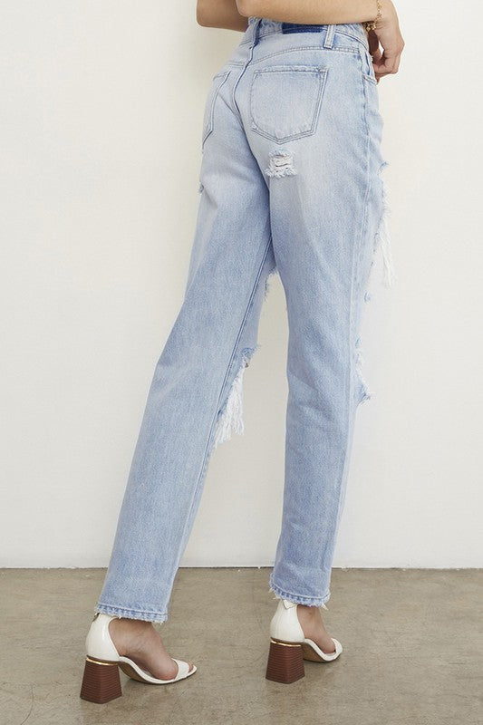 Light Wash Denim High Rise Baggy Jeans