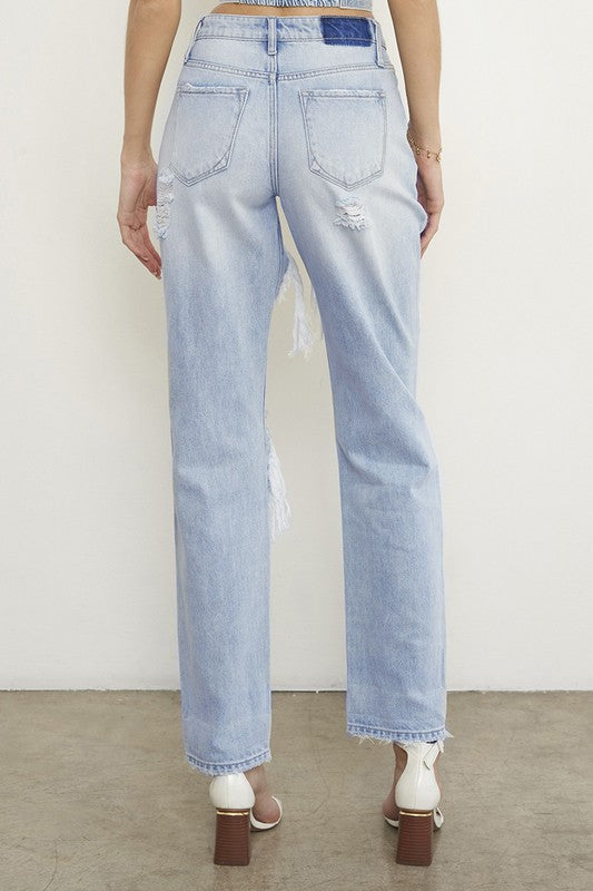 Light Wash Denim High Rise Baggy Jeans