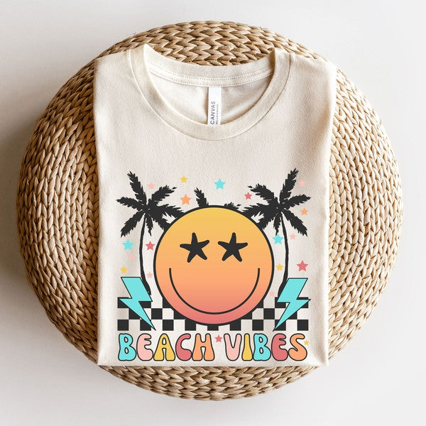 Retro Beach Wave Checker Short Sleeve Graphic Tee king-general-store-5710.myshopify.com