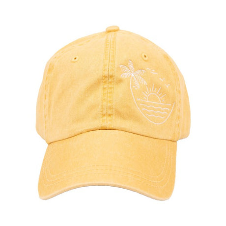 Embroidered Beach Sunset Canvas Hat king-general-store-5710.myshopify.com