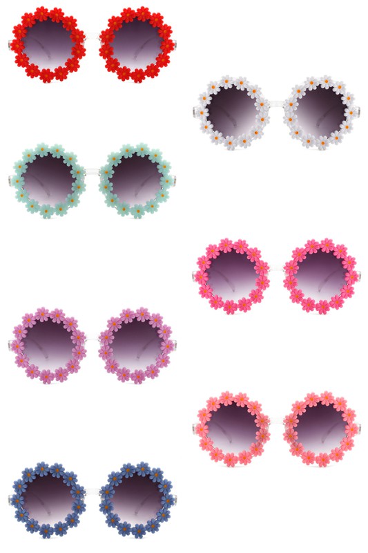 Round Daisy Flower Shape Circle Floral Sunglasses king-general-store-5710.myshopify.com