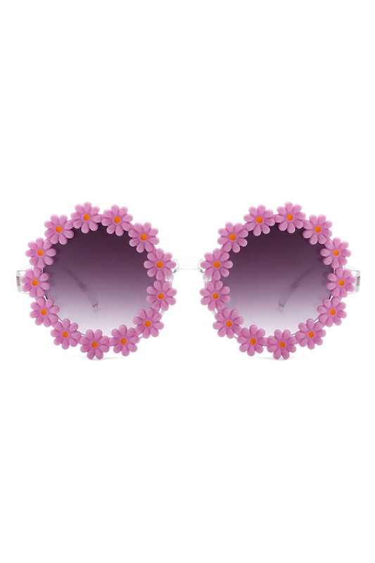 Round Daisy Flower Shape Circle Floral Sunglasses king-general-store-5710.myshopify.com