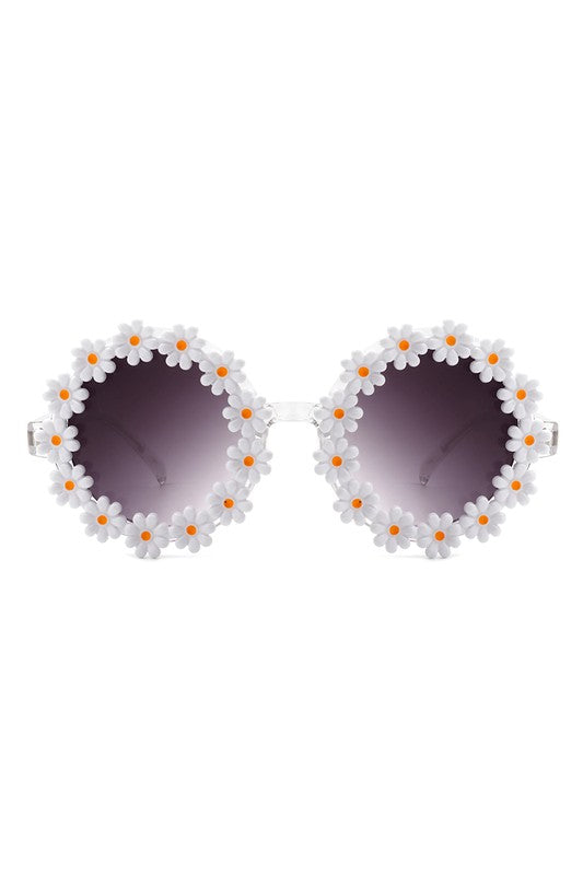 Round Daisy Flower Shape Circle Floral Sunglasses king-general-store-5710.myshopify.com