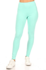 Solid high rise fitted leggings king-general-store-5710.myshopify.com