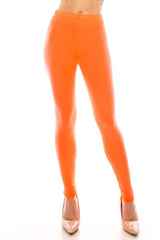 Solid high rise fitted leggings king-general-store-5710.myshopify.com