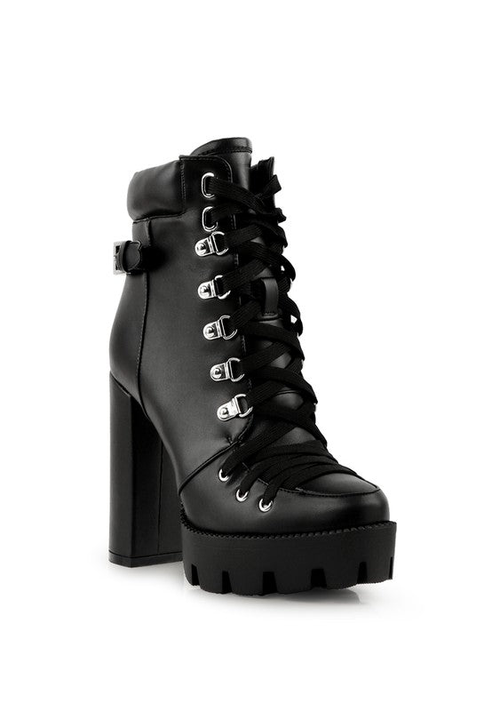 WILLOW CUSHION COLLARED LACE-UP HIGH ANKLE BOOTS king-general-store-5710.myshopify.com