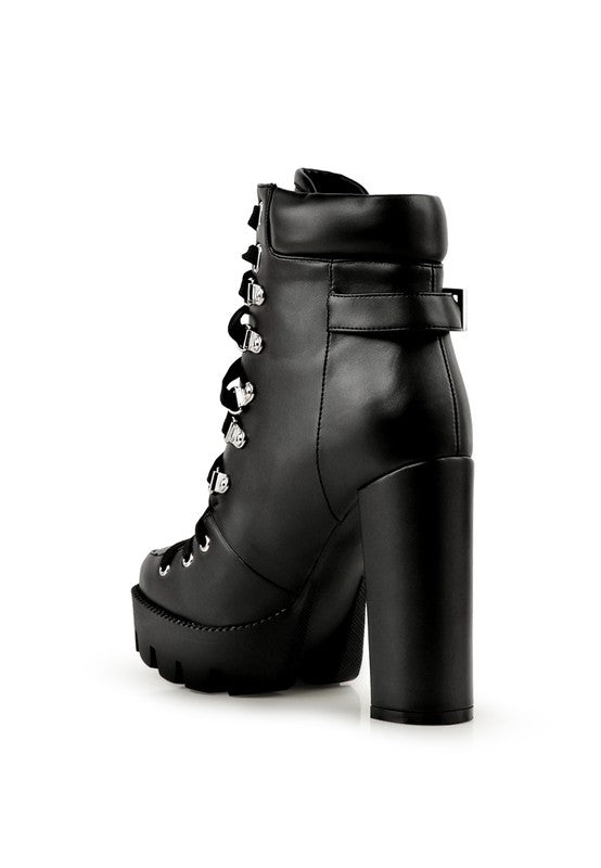 WILLOW CUSHION COLLARED LACE-UP HIGH ANKLE BOOTS king-general-store-5710.myshopify.com