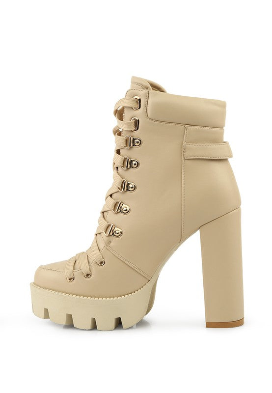 WILLOW CUSHION COLLARED LACE-UP HIGH ANKLE BOOTS king-general-store-5710.myshopify.com