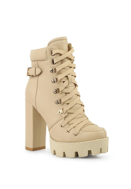 WILLOW CUSHION COLLARED LACE-UP HIGH ANKLE BOOTS king-general-store-5710.myshopify.com