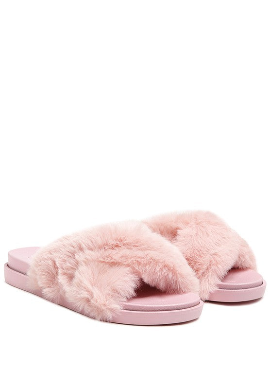 HOMEY FUR SLIP-ON FLATS king-general-store-5710.myshopify.com