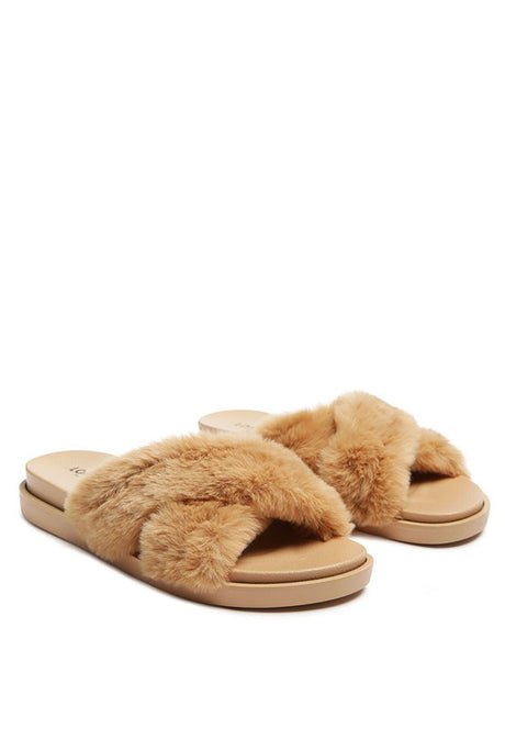 HOMEY FUR SLIP-ON FLATS king-general-store-5710.myshopify.com