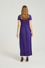 Deep Purple Summer Casual Maxi Dress With Pocket