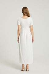 White Summer Casual Maxi Dress With Pocket king-general-store-5710.myshopify.com