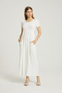 White Summer Casual Maxi Dress With Pocket king-general-store-5710.myshopify.com