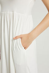 White Summer Casual Maxi Dress With Pocket king-general-store-5710.myshopify.com