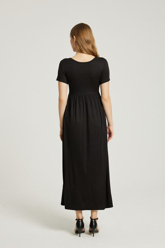 Black Summer Casual Maxi Dress With Pocket king-general-store-5710.myshopify.com