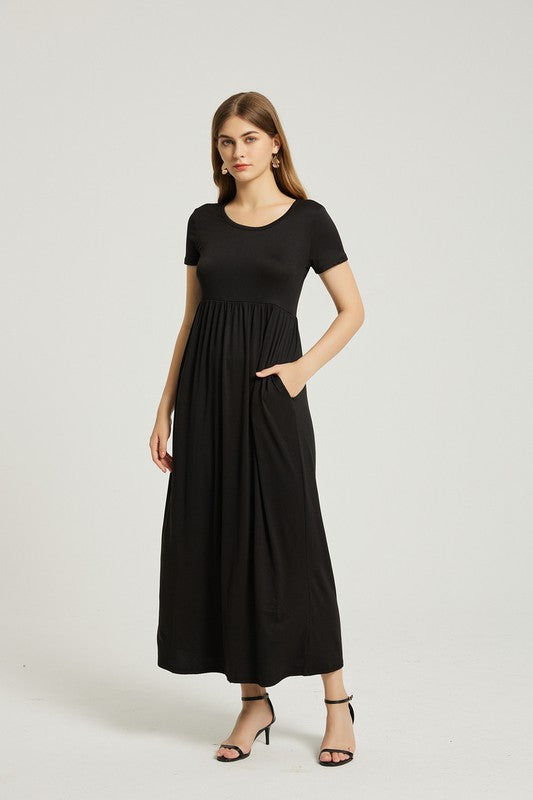 Black Summer Casual Maxi Dress With Pocket king-general-store-5710.myshopify.com