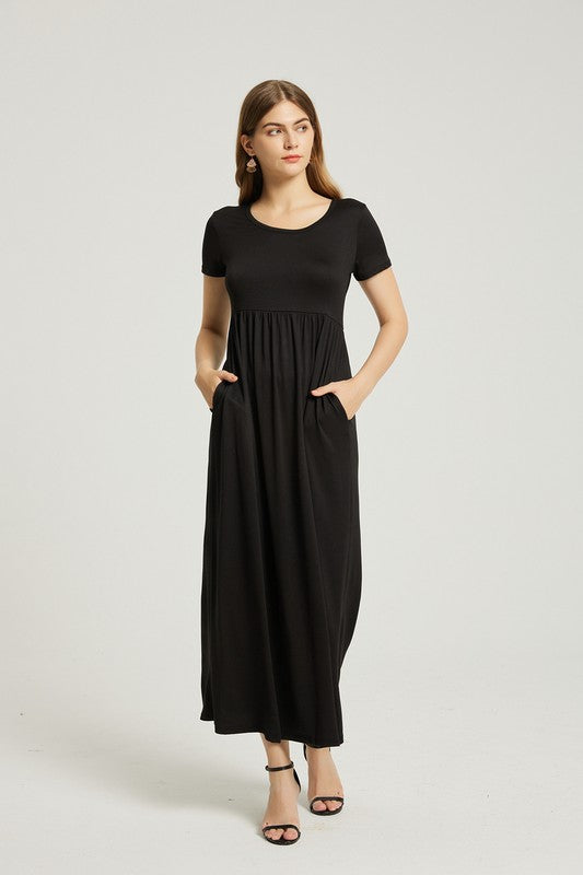 Black Summer Casual Maxi Dress With Pocket king-general-store-5710.myshopify.com