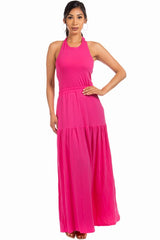 Fuchsia Open Back Maxi Dress king-general-store-5710.myshopify.com