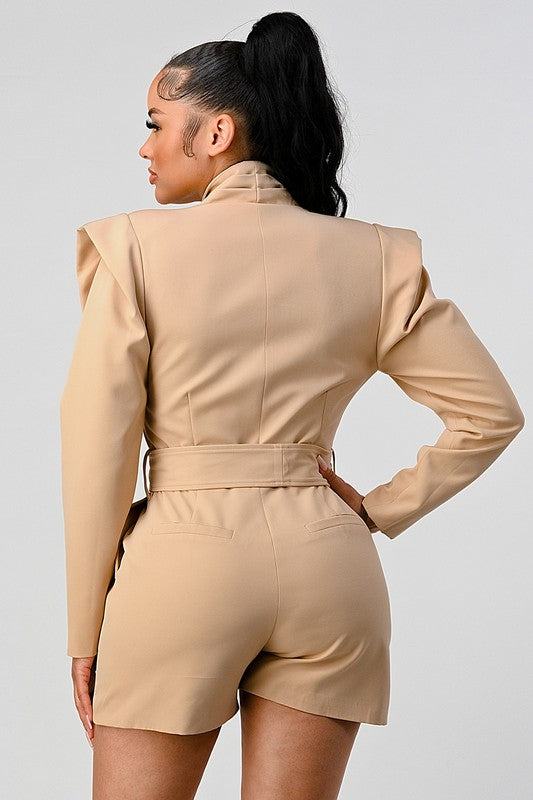 Business Casual Blazer Romper with Belt king-general-store-5710.myshopify.com