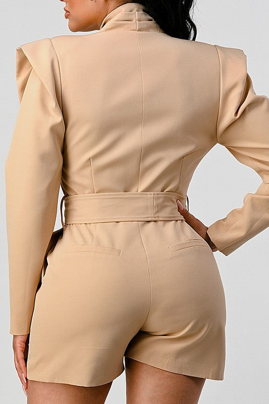 Business Casual Blazer Romper with Belt king-general-store-5710.myshopify.com