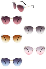 Rimless Rhinestone Fashion Cat Eye Sunglasses king-general-store-5710.myshopify.com