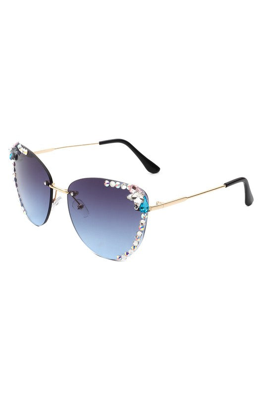 Rimless Rhinestone Fashion Cat Eye Sunglasses king-general-store-5710.myshopify.com