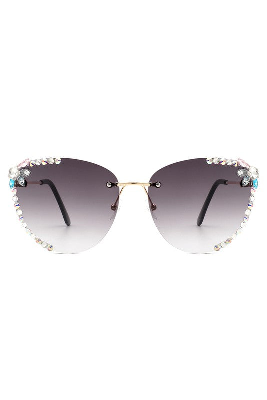 Rimless Rhinestone Fashion Cat Eye Sunglasses king-general-store-5710.myshopify.com