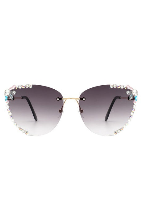 Rimless Rhinestone Fashion Cat Eye Sunglasses king-general-store-5710.myshopify.com