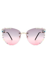 Rimless Rhinestone Fashion Cat Eye Sunglasses king-general-store-5710.myshopify.com