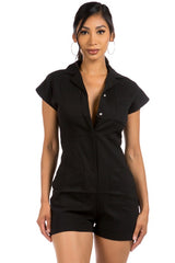 Black Front Button Romper king-general-store-5710.myshopify.com